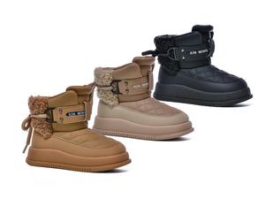 Xinming Shoes Leather Luxury Strap Kids Snow Boots