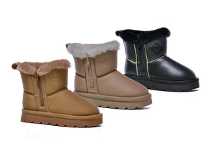 Xinming Shoes Cementing PU Snow Boots Side Zipper