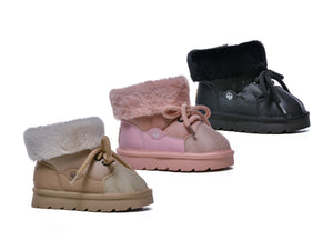 Xinming Shoes Baby's Snow Boots Shell Top Fur Collar