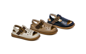 Xinming Shoes Perforated Upper Leather Sandals