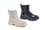 Xinming Shoes Girls Leather Boots with Elastic Fabric