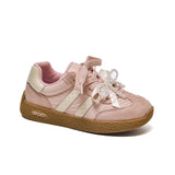 Xinming Shoes Suede Trainer with Ribbon